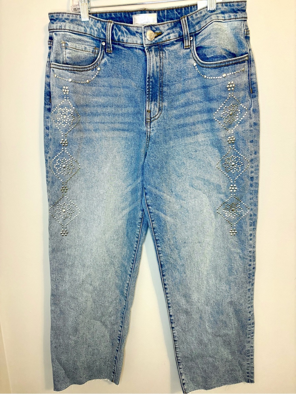 Kut From The Kloth Fay High Rise Studded Ankle Straight Jeans 12